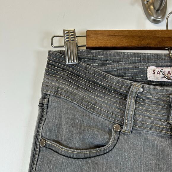 Y2K Capri Jeans Gray – SASSY Saza 2000s Vibe Women’s Size Small - Picture 4 of 6